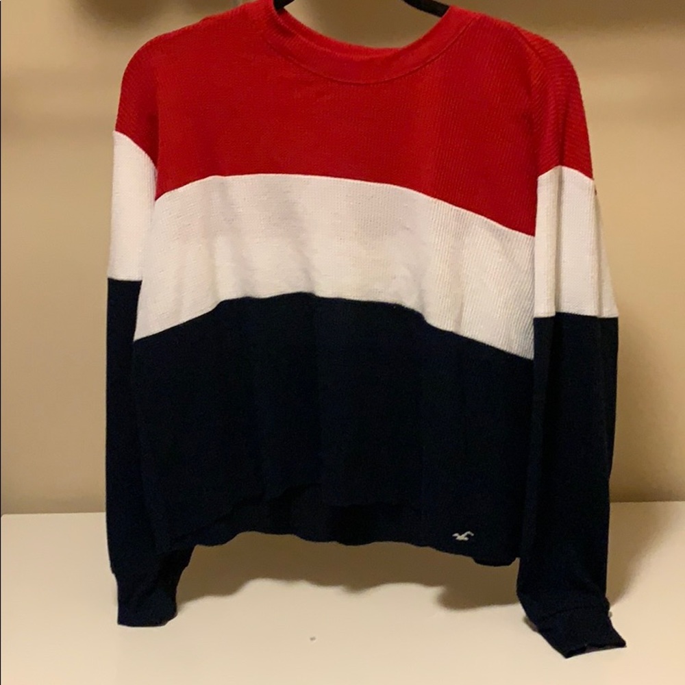 Red white and blue striped long sleeve.